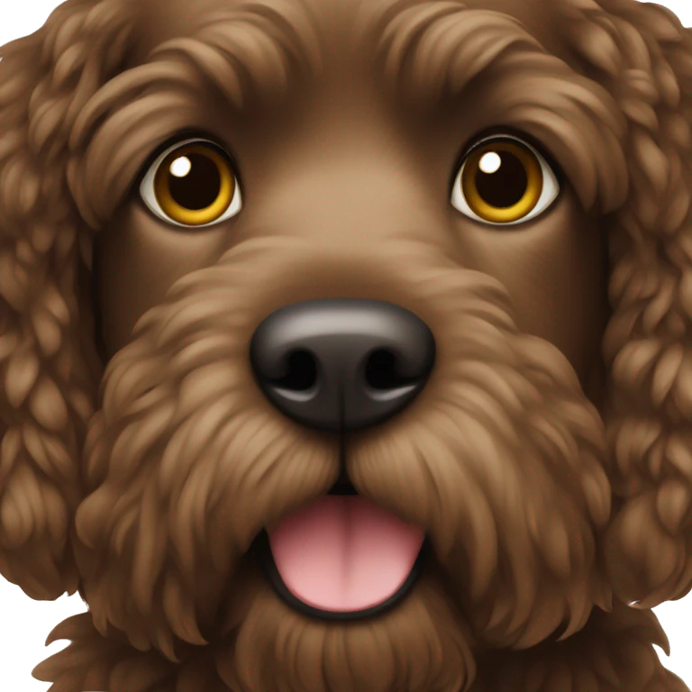 Dark brown doodle dog adult emoji