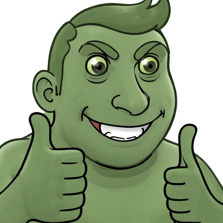 dark-skinned male with two thumbs up emoji
