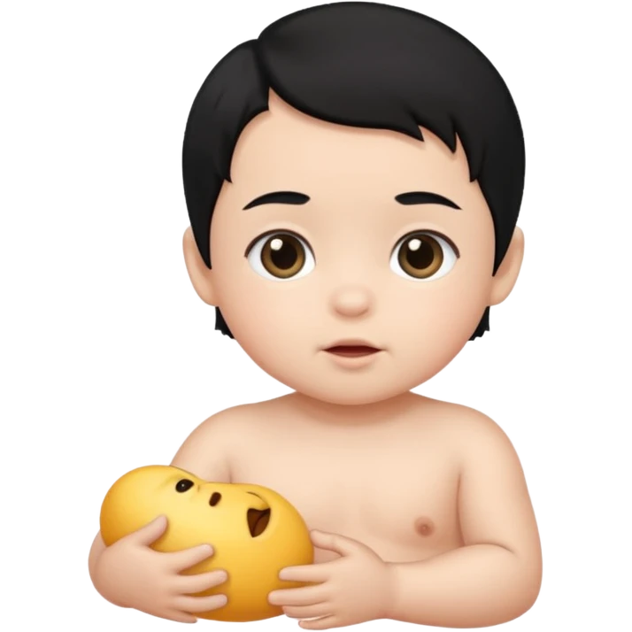 Baby black hair emoji