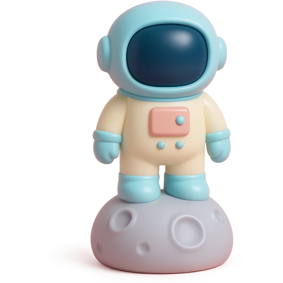 astronaut standing on the moon with visible lunar surface details emoji