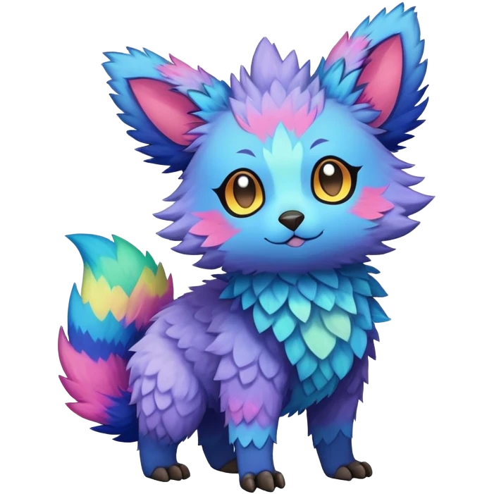  Colorful Kawaii Trico FurSona Fakemon Full Body emoji