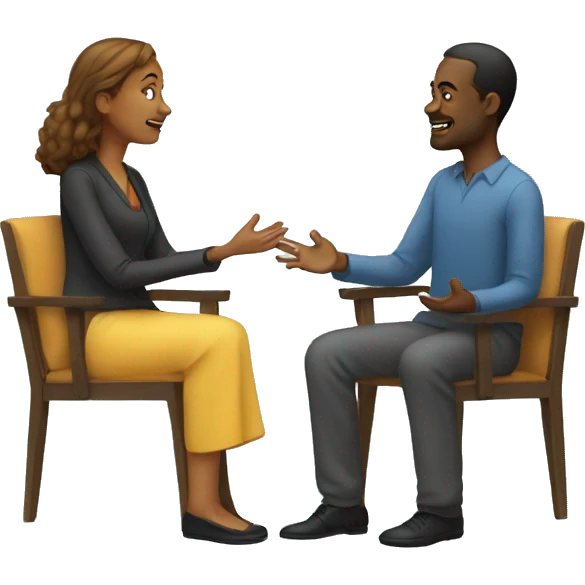 two people talking in therapy emoji
