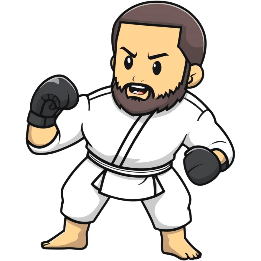 Islam Makhachev UFC lightweight champion in fighting pose with beard, strong Dagestani fighter emoji