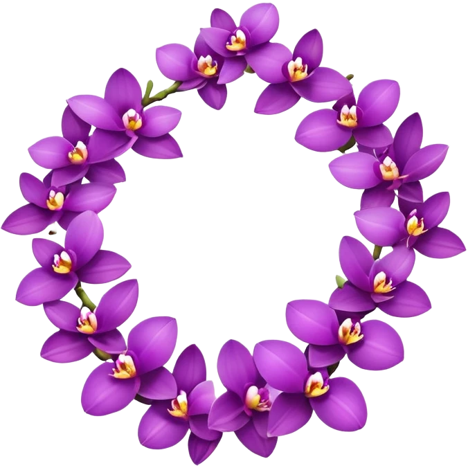 Purple orchid lei emoji