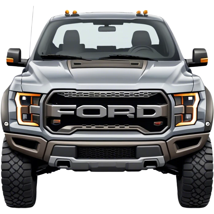 Ford f150 raptor pick up truck gray emoji