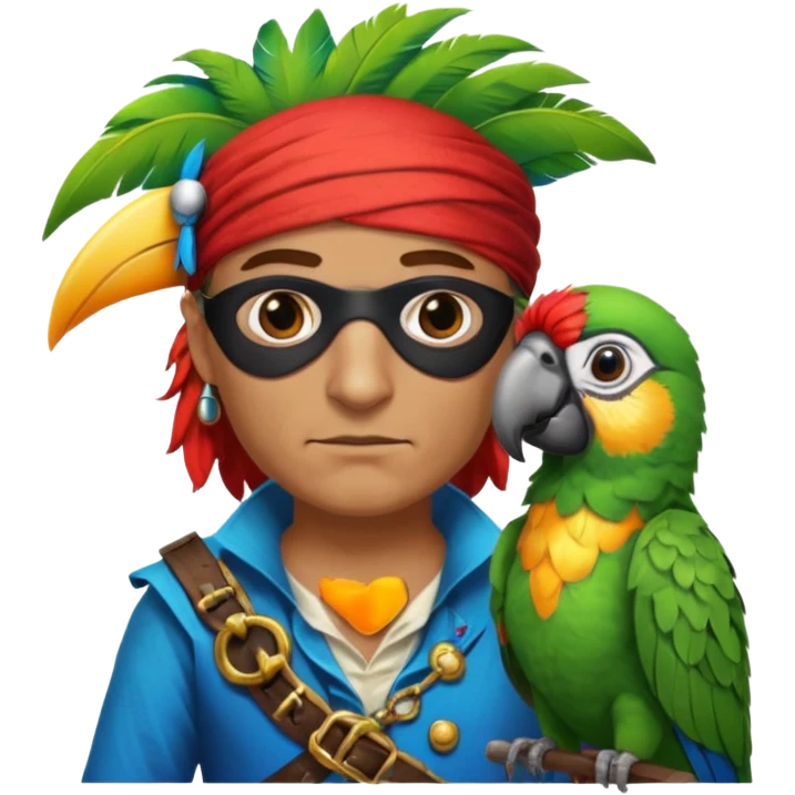 pirate and parrot emoji