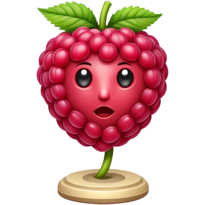 An ancient sculpture of raspberry emoji