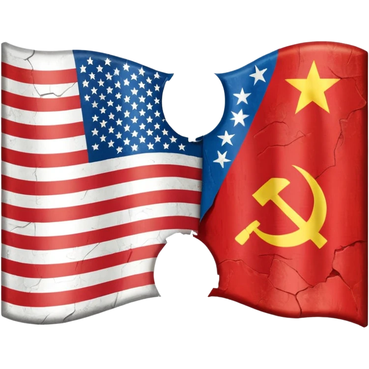 Una bandiera con metà US e metà URSS emoji