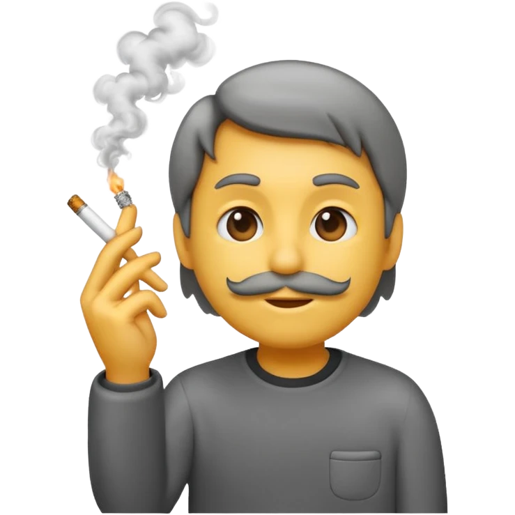emoji holding a cigarette in his hand with smoke going up emoji