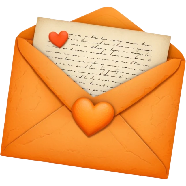 Orange love letter emoji