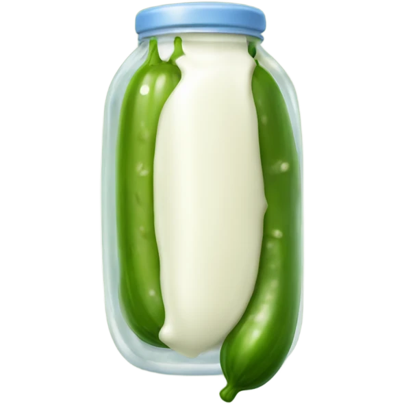 Pickle with alot of milk on it emoji
