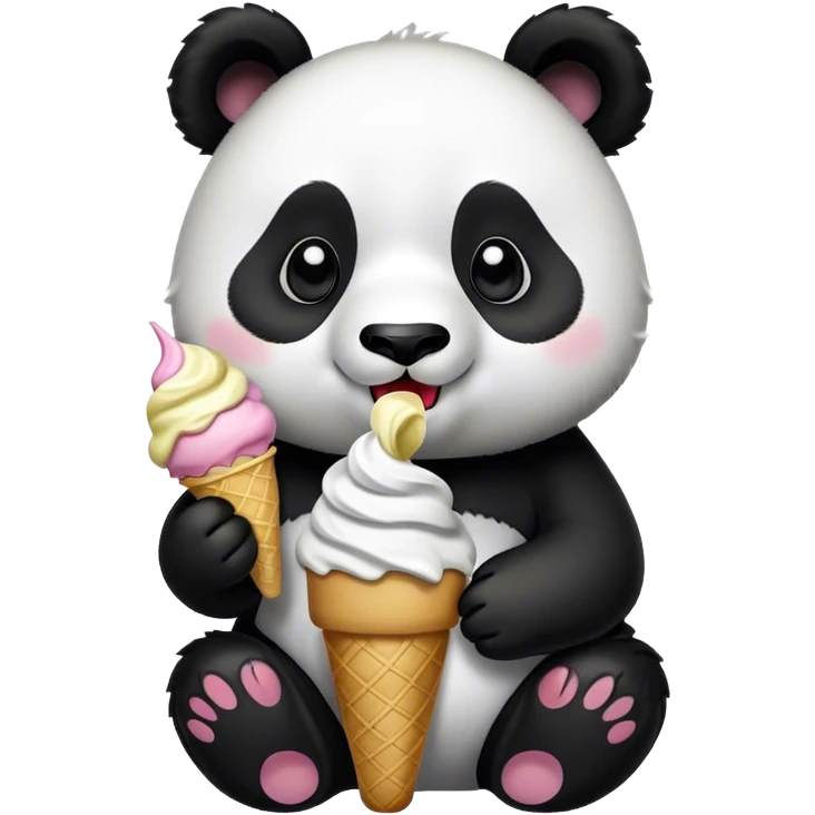 Panda eating ice cream emoji