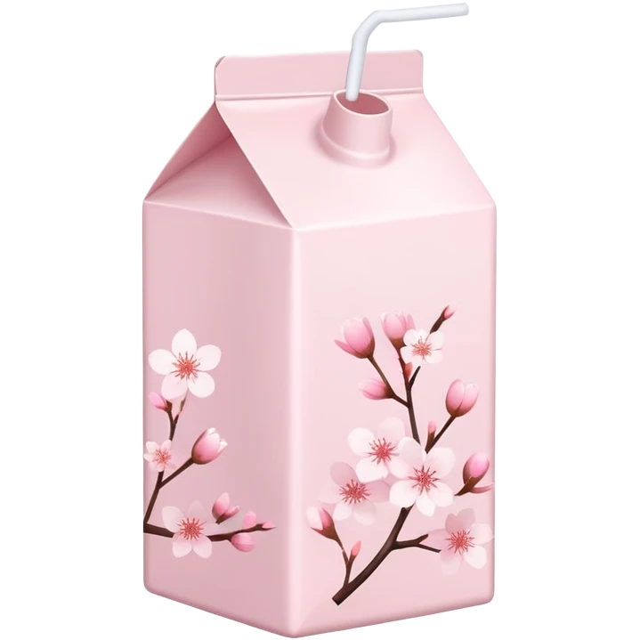Cute Pastel pink Cherry Blossom Sakura Milk Carton emoji