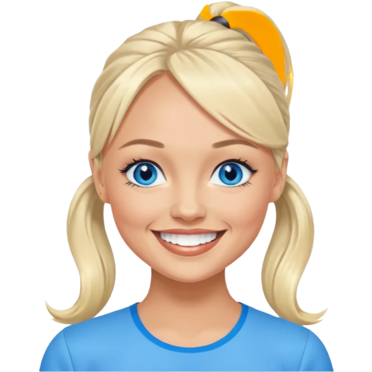 Emma Bunton with blue eyes, ponytail hair emoji