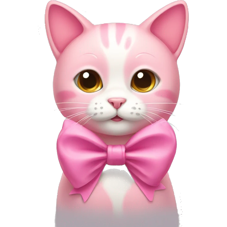 pink cat with bow emoji