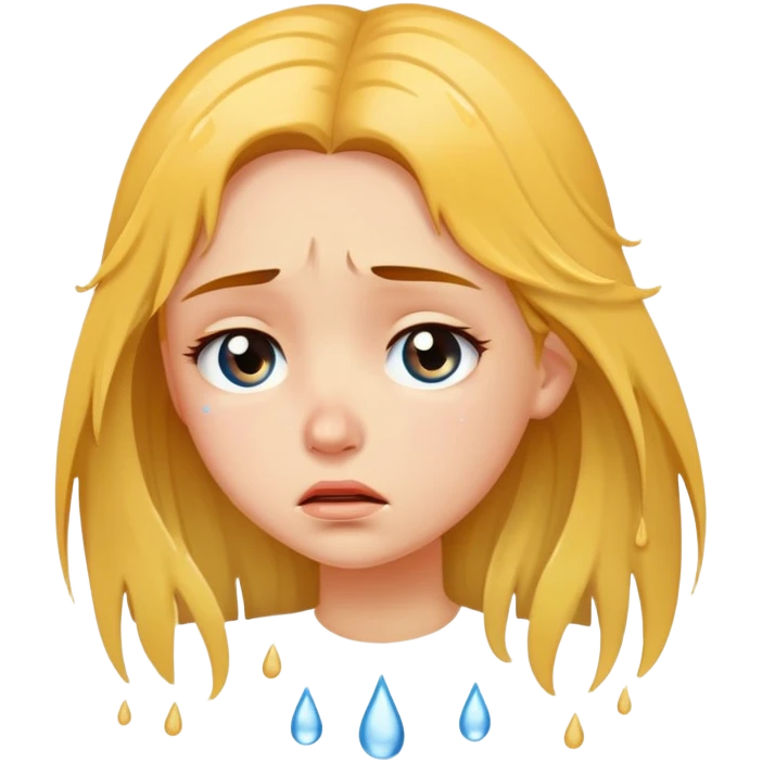 Sad girl with tears  emoji