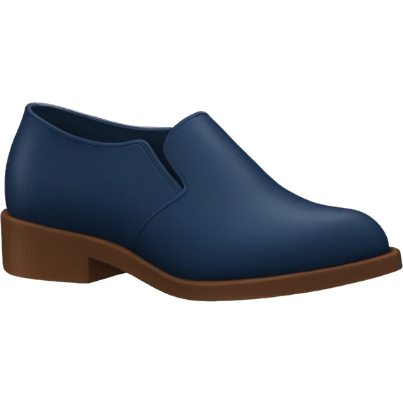 navy blue dressing shoes with brown base no laces emoji