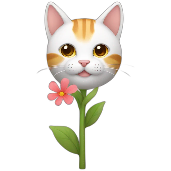 Flower in a cat hand emoji