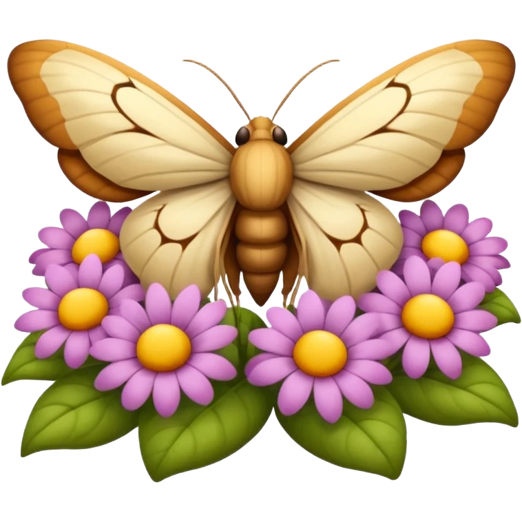 moth sleeping inside flower like bed emoji