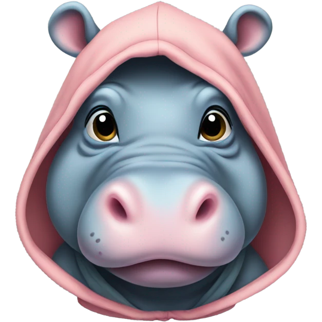 baby hippo wearing hoodie emoji
