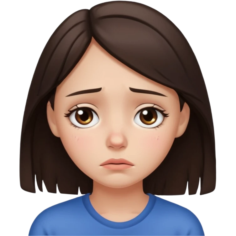 Pretty brunnete girl sad emoji
