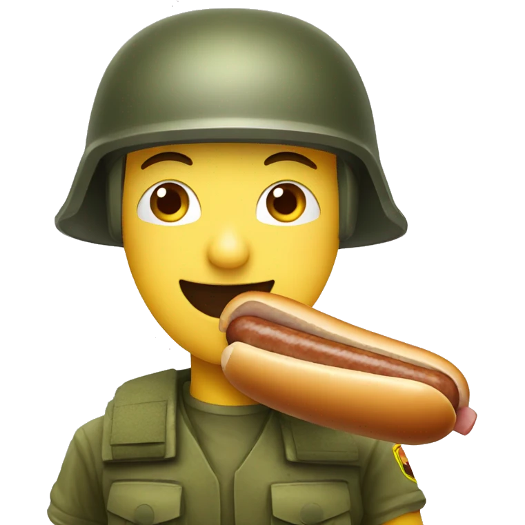 Bratwurst with army helmet emoji