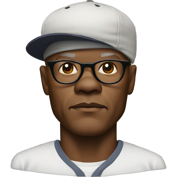 bald samuel l jackson serious wearing shirt and Kangol emoji