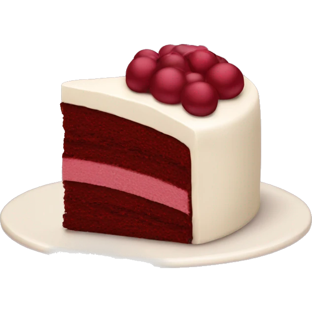 Burgundy piece of cake emoji