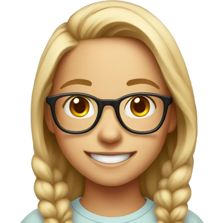 smiling girl with glasses portrait emoji