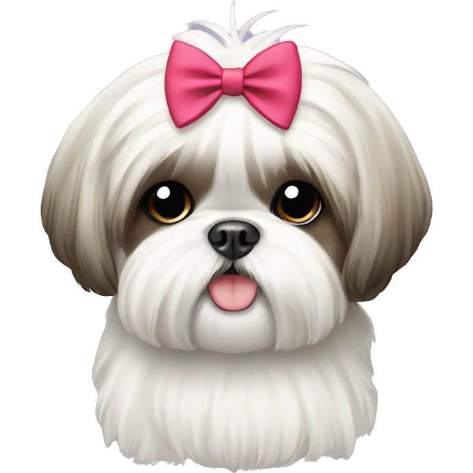 white shih tzu with bow emoji