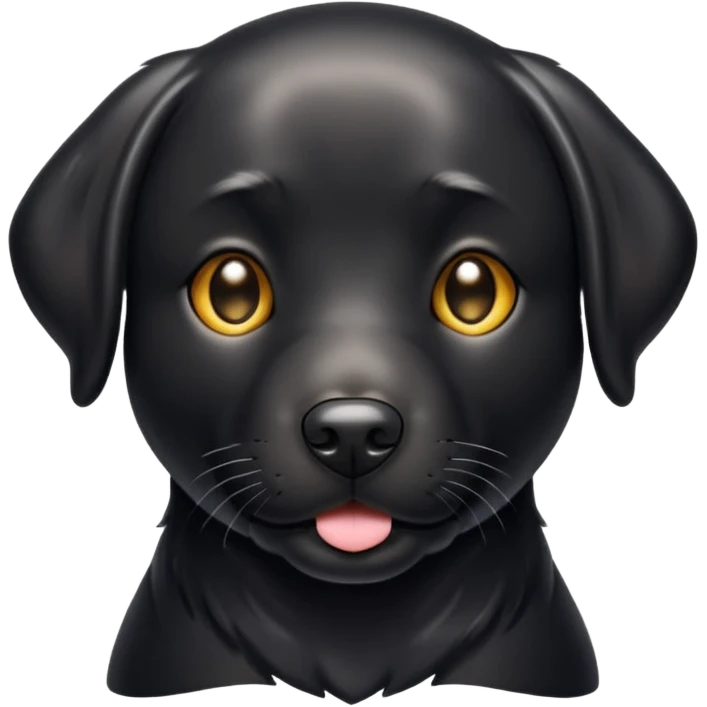 Black lab with shiny metallic fur emoji