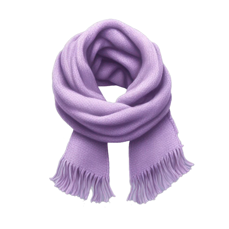 Realistic light purple winter scarf isolated. emoji