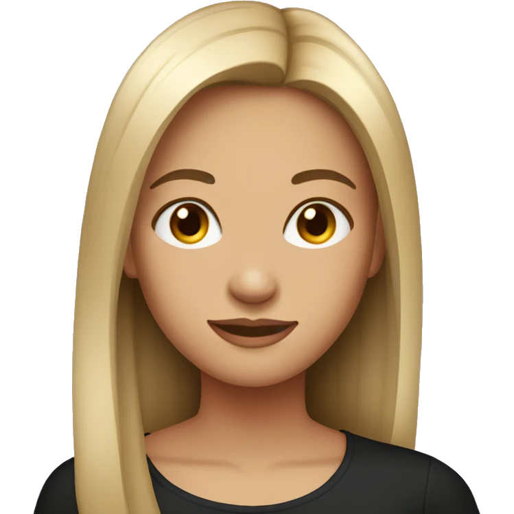 Straight hair girl with black shirt on  emoji