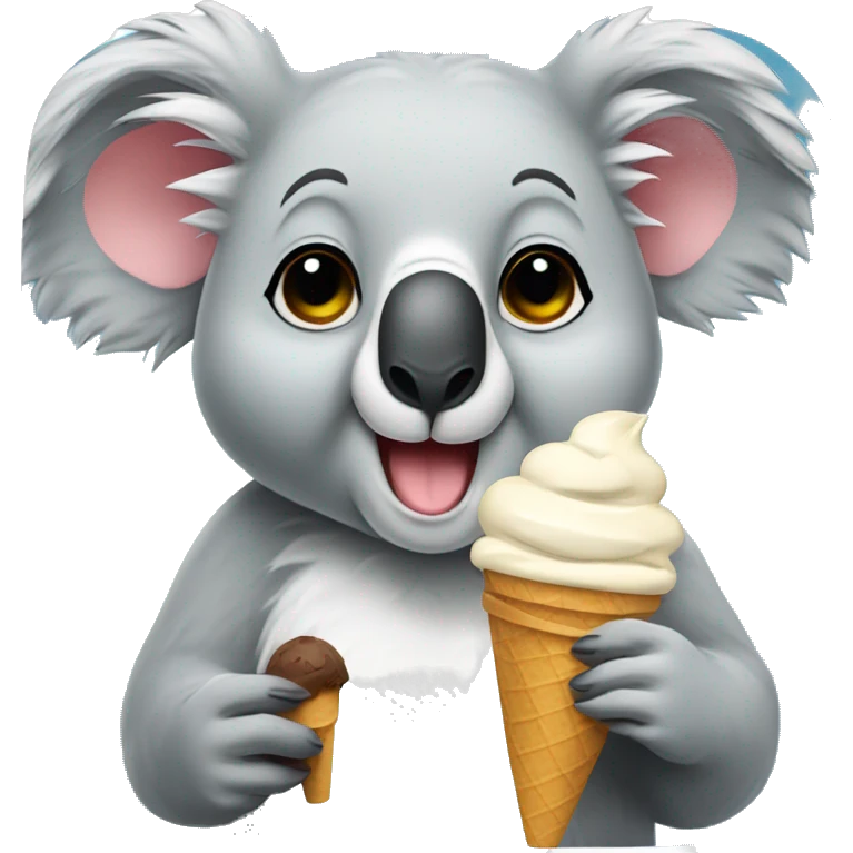 Koala eating ice cream emoji
