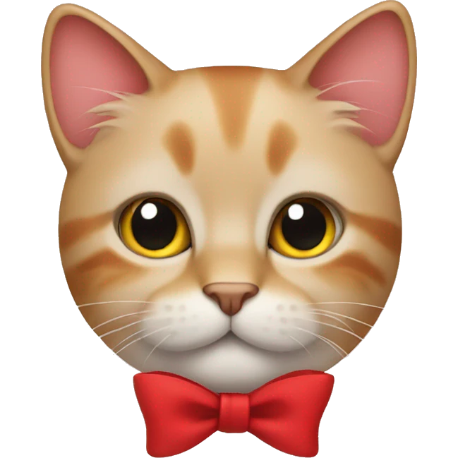 Cat with red bow emoji