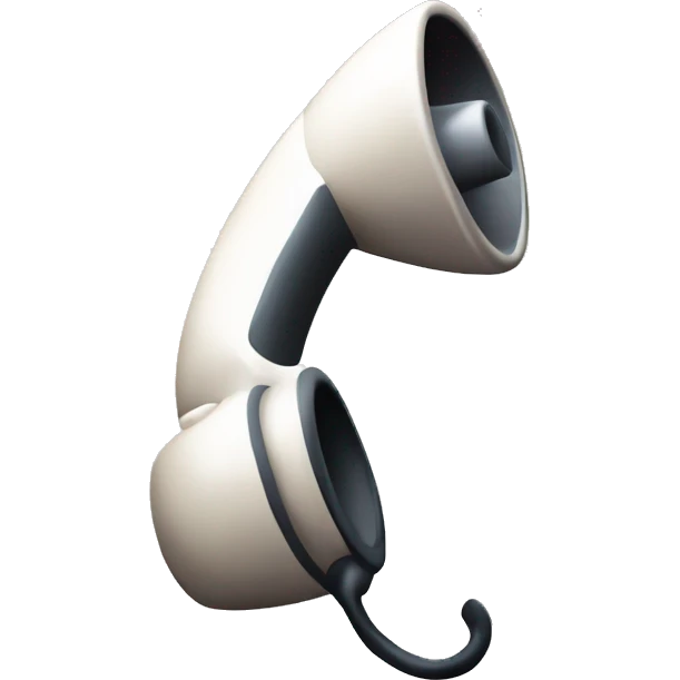 An emoji of a phone receiver, tilted as if making or receiving a call, symbolizing a phone conversation or communication emoji