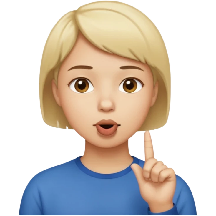Como el primero pero que el dedo este en la boca  emoji