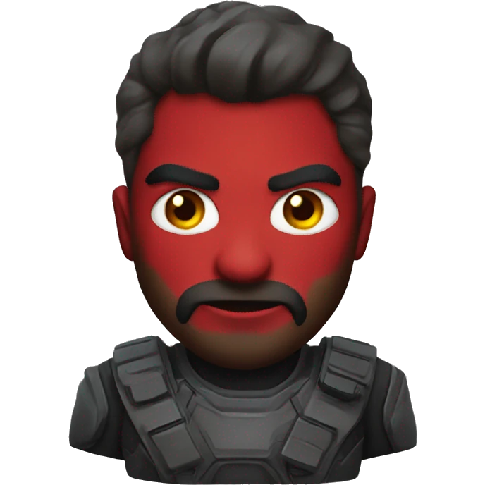 un diablo rojo con halo emoji