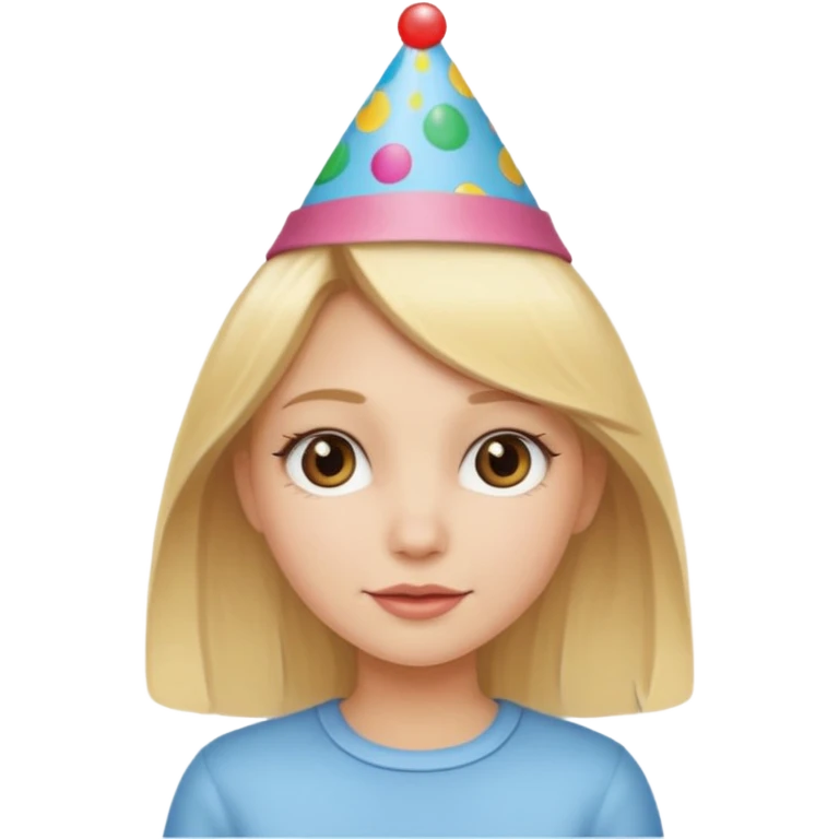 Blonde girl with a birthday hat  emoji