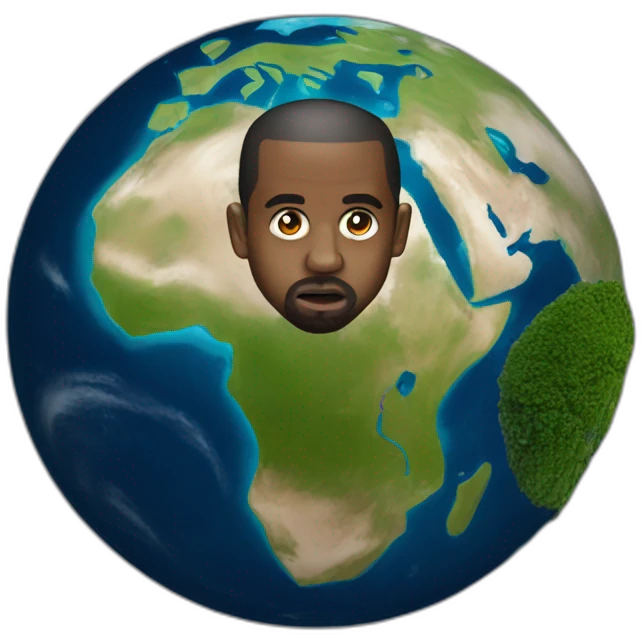 planet earth but africa is kanye west's face emoji