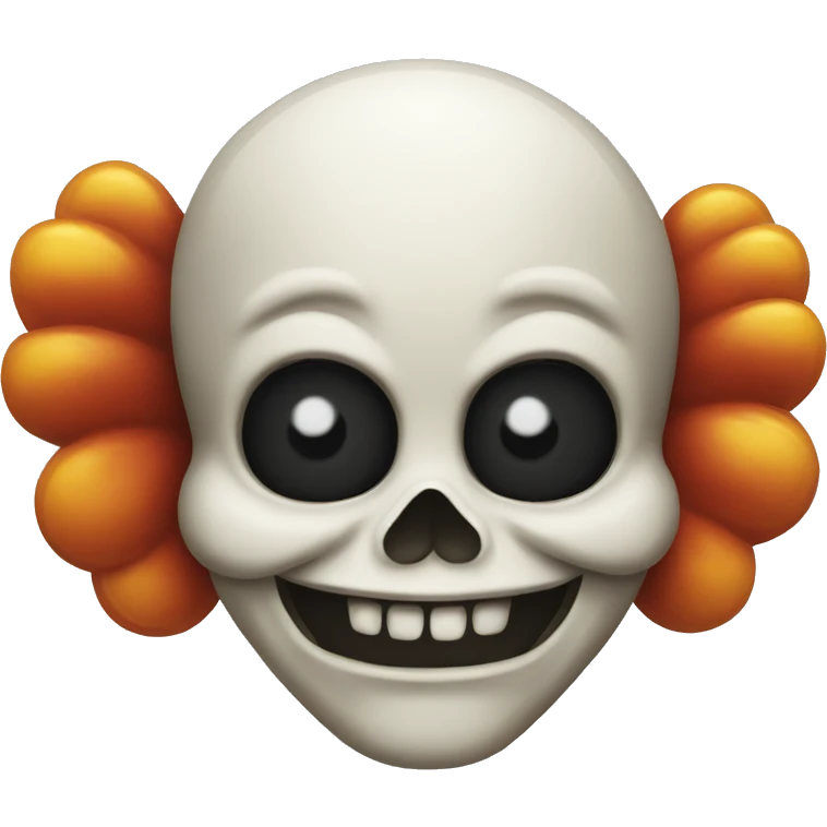 skull emoj with clown ears emoji