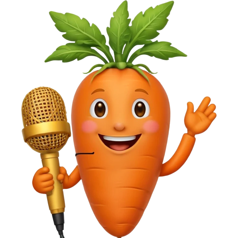 singing carrot with microphone emoji