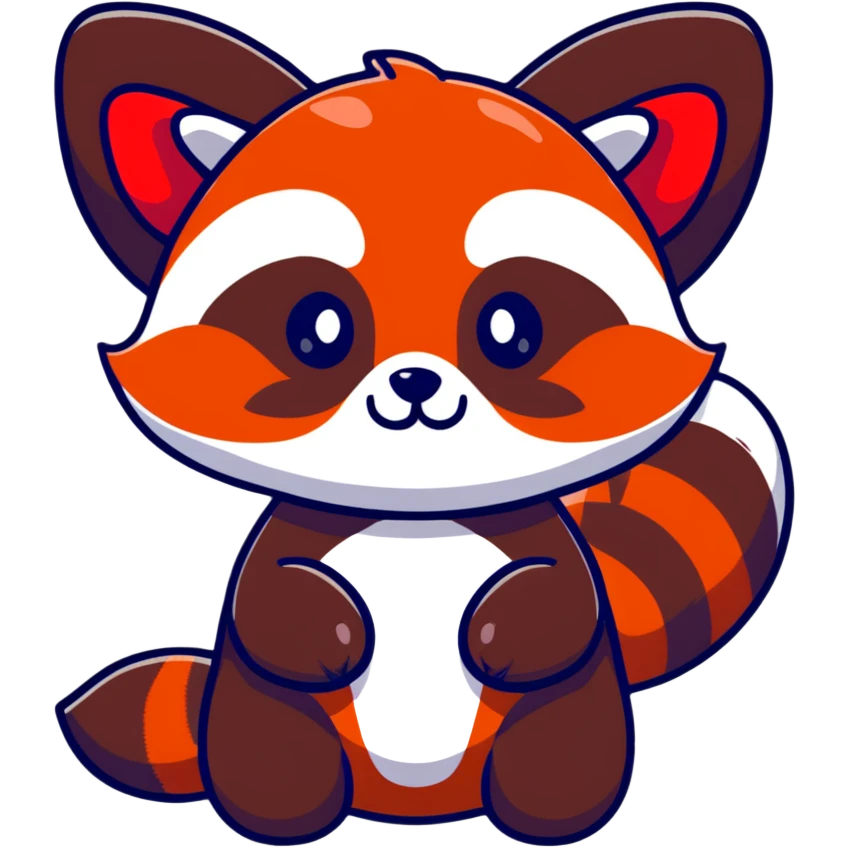 cute red panda cartoon sticker emoji