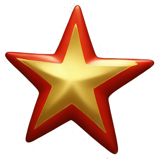 RED STAR WITH GOLD emoji