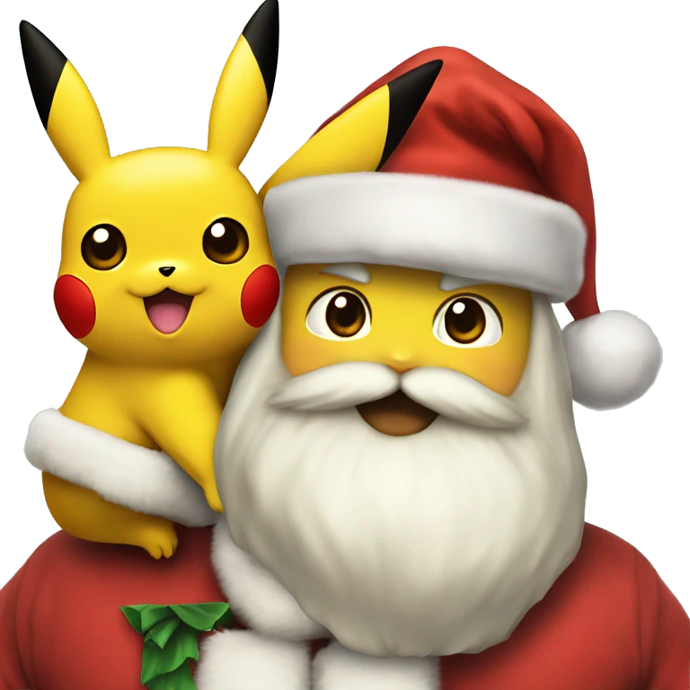pikachu with costum santa claus emoji