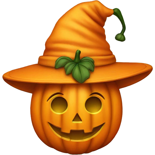 Orange Pumpkin wearing hat  emoji