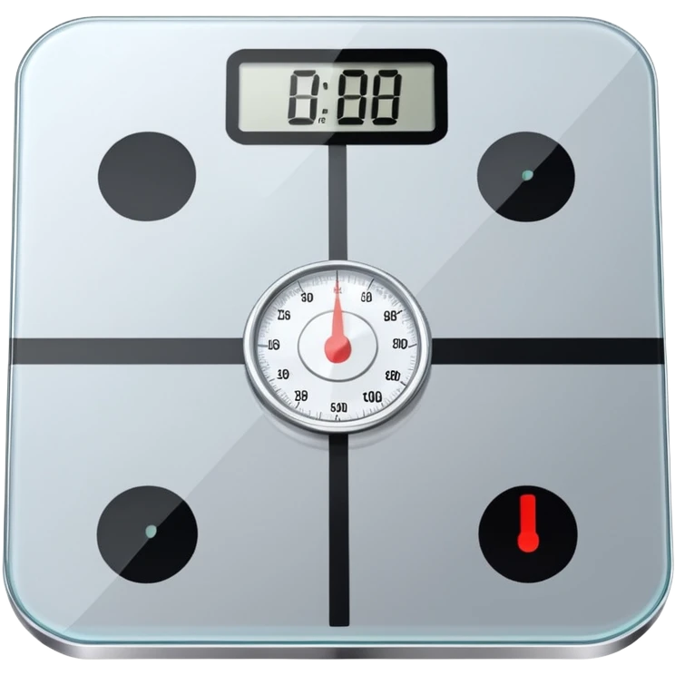 Digital weight scale with 0:00 on it emoji