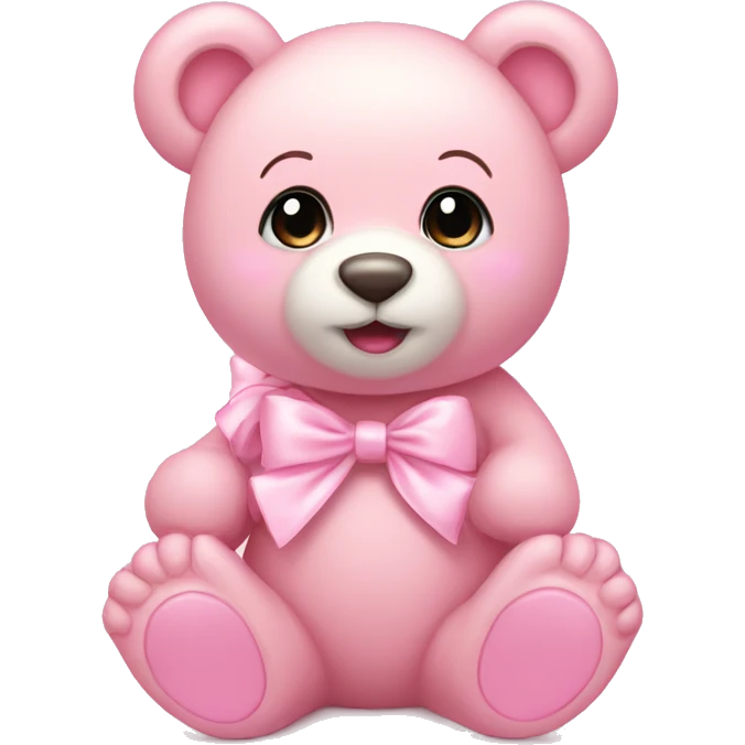 Baby pink bear with light pink bows emoji