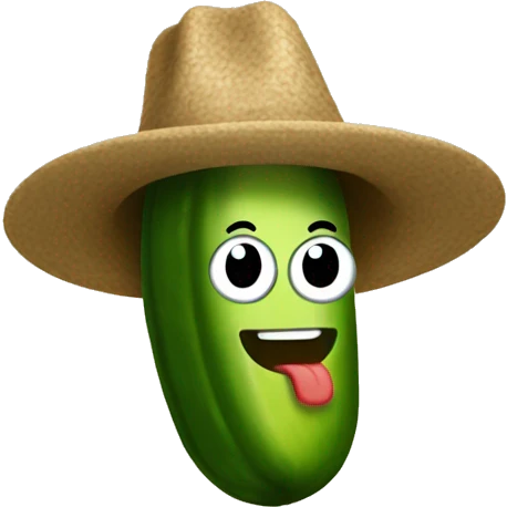 Pickle with a hat emoji