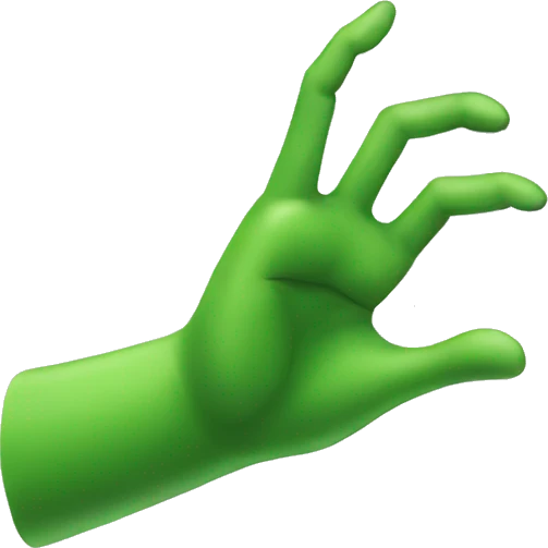 Monster  green hand emoji